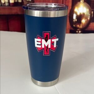EMT Gift Blue insulated Tumbler with Red Logo